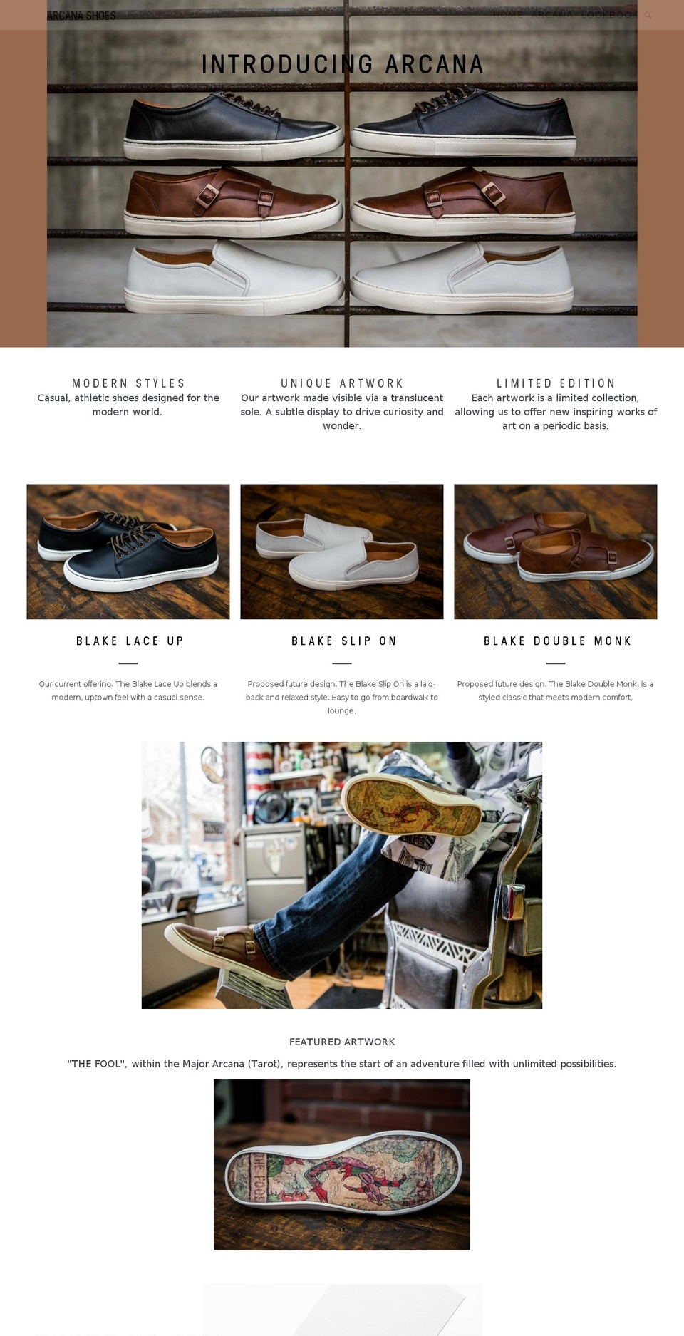 MS_Theme_Current Shopify theme site example arcanashoes.com