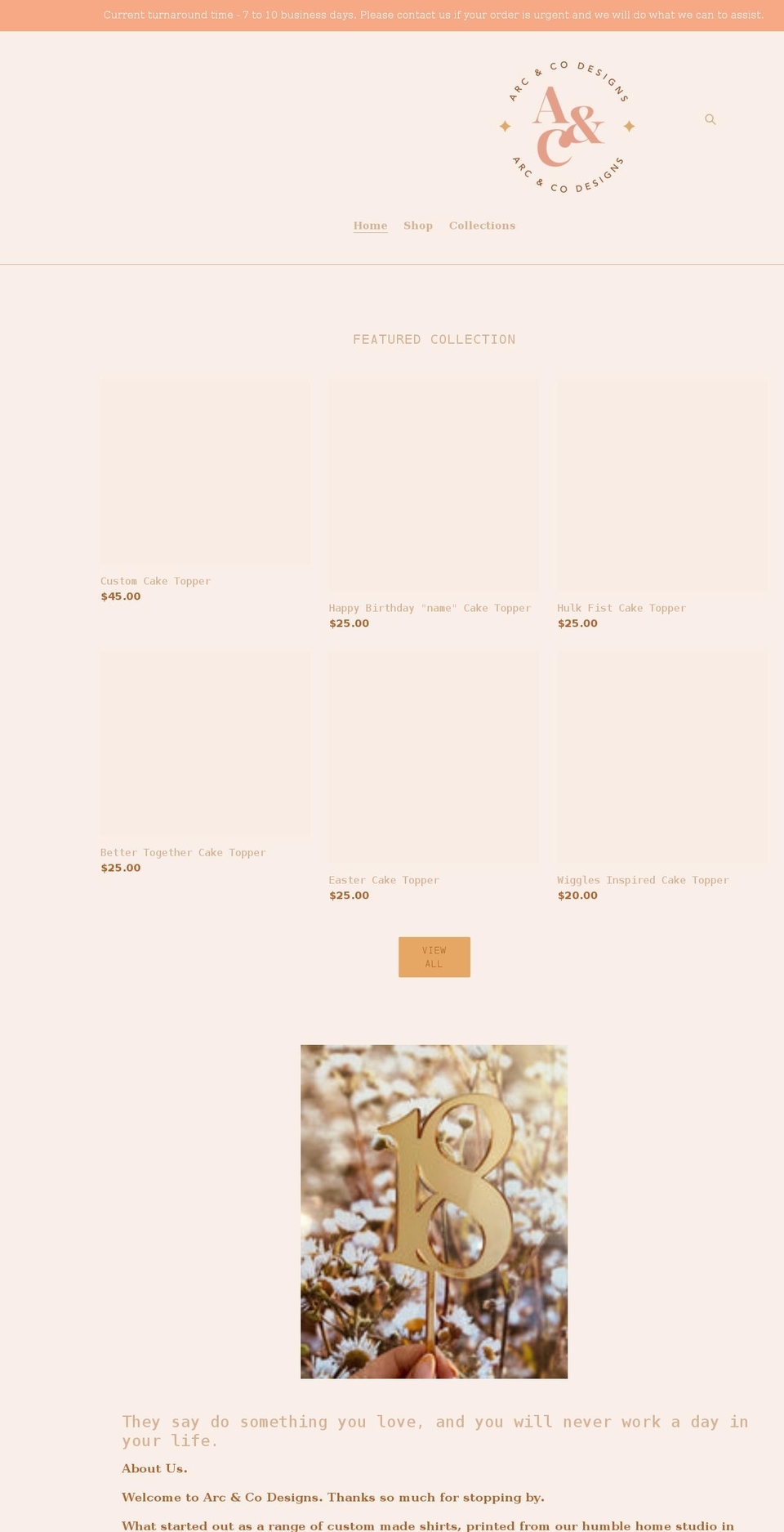 arcandcodesigns.com shopify website screenshot