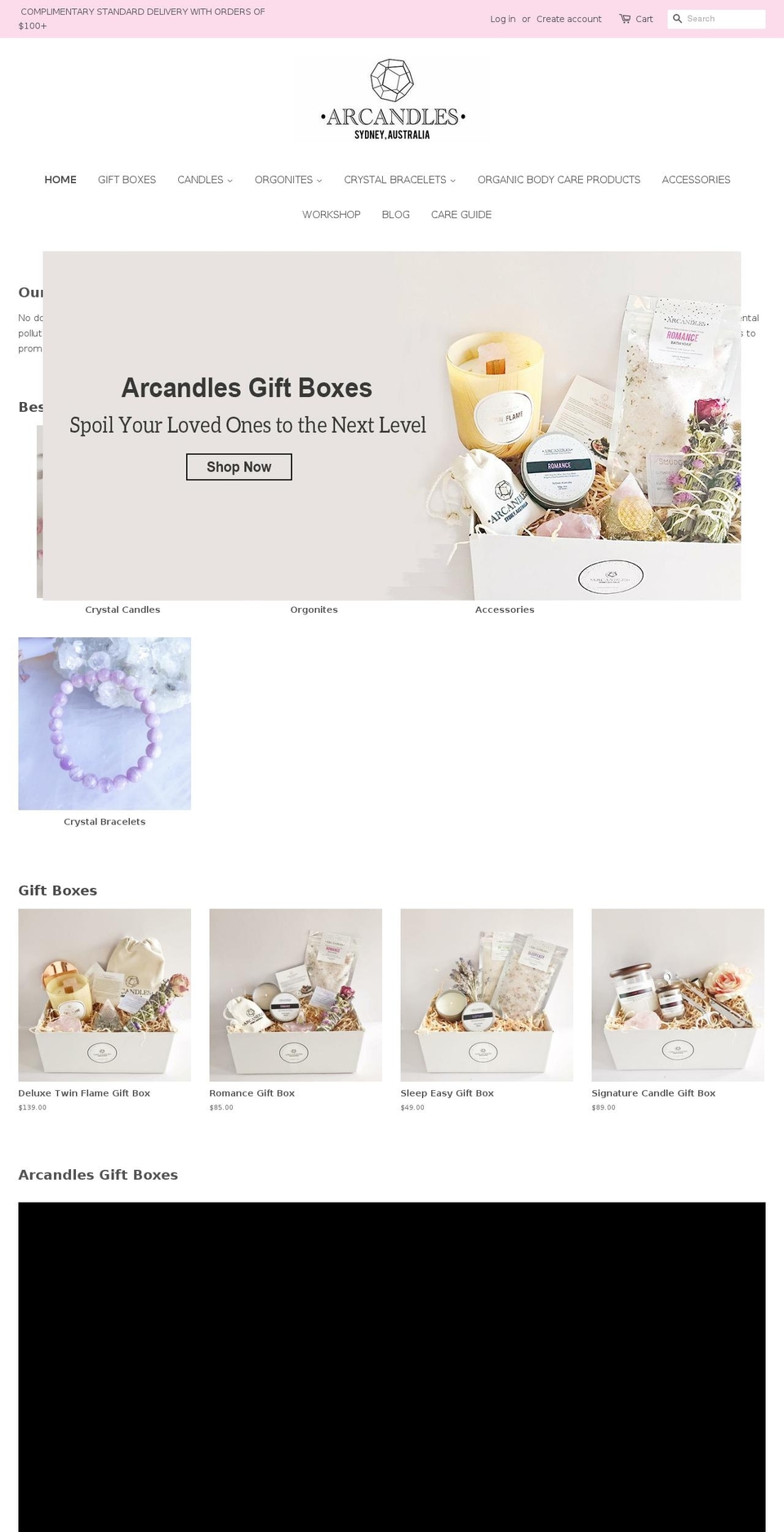 arcandles.com.au shopify website screenshot