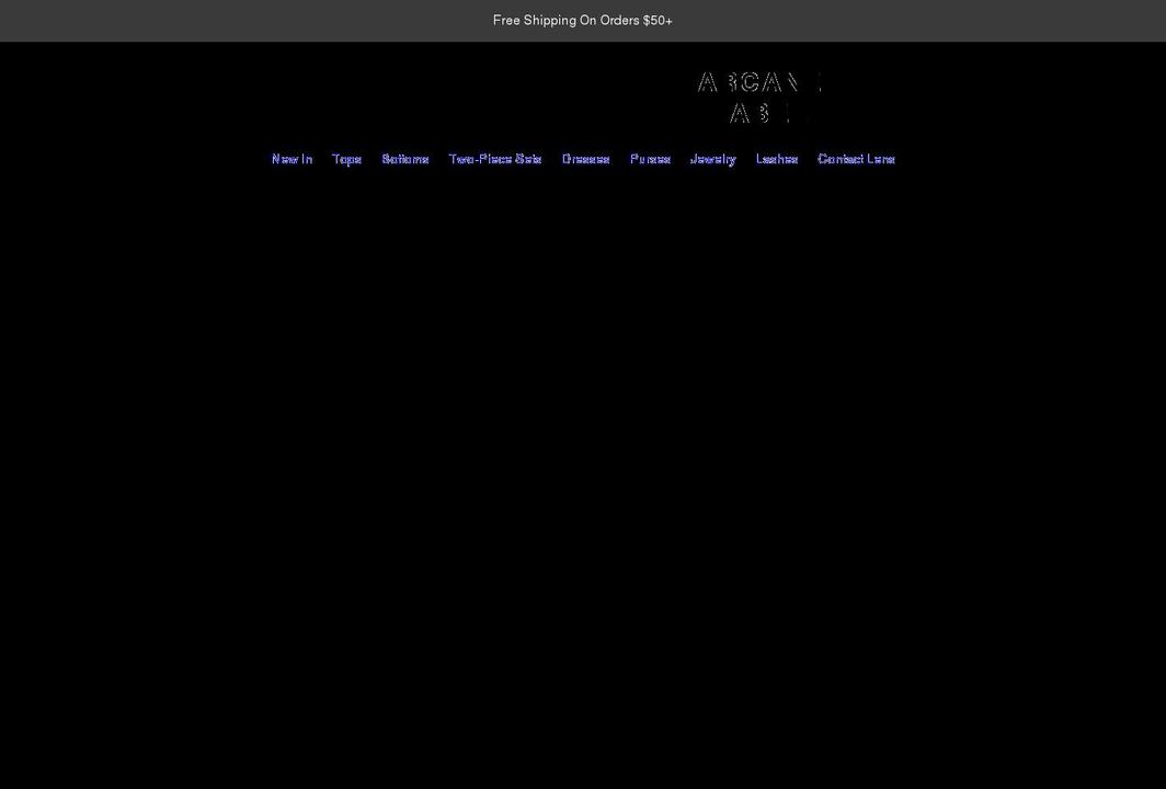 arcanelabel.com shopify website screenshot
