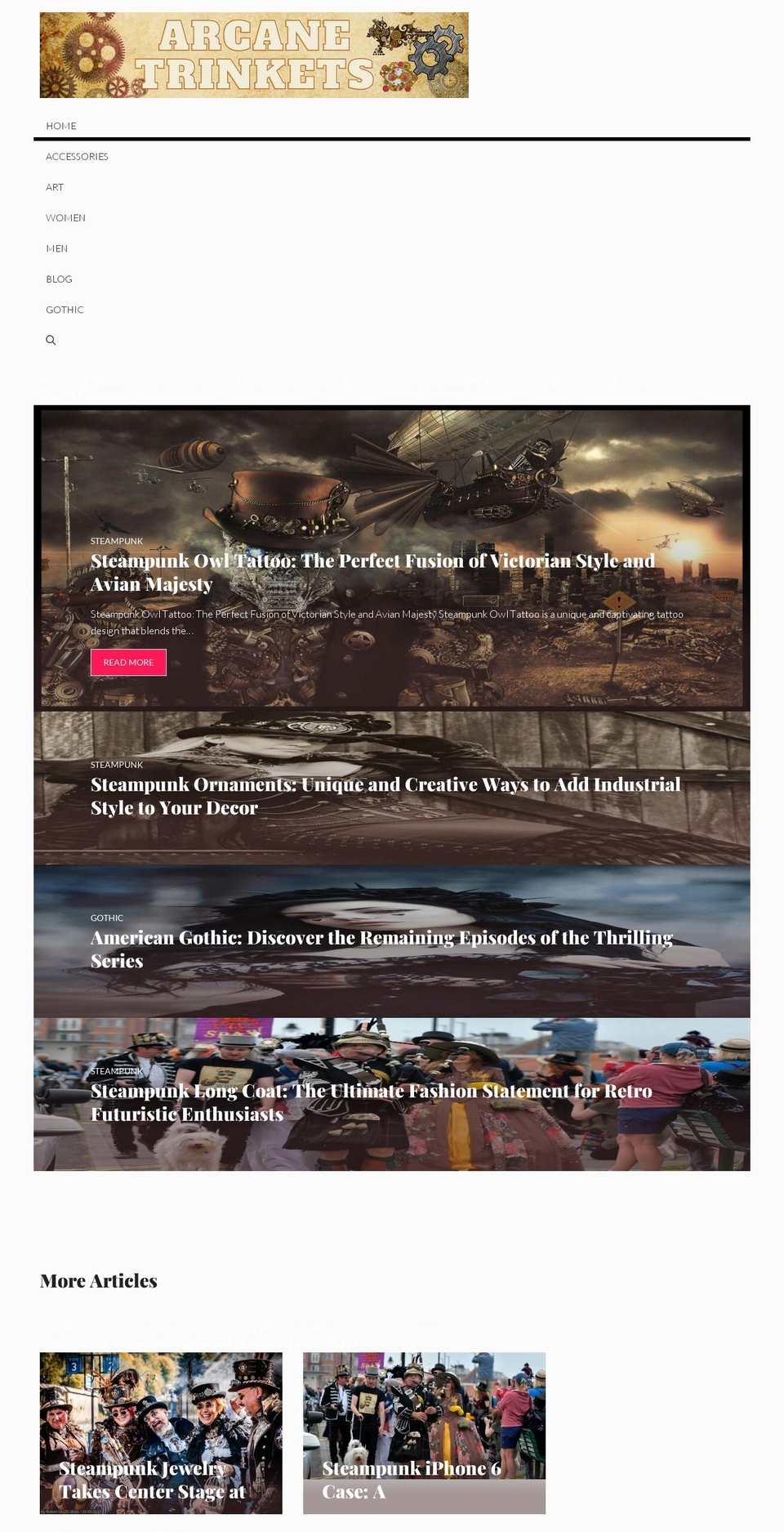 arcanetrinkets.com — Shopify storefront screenshot