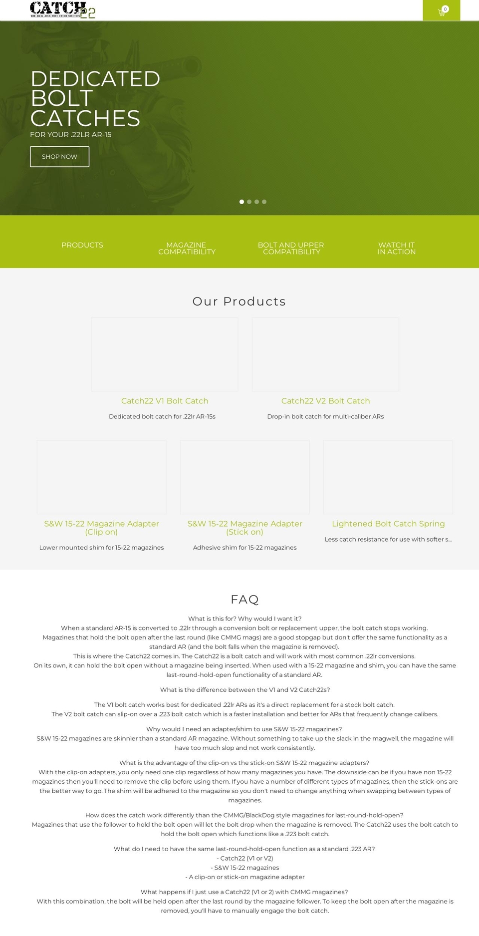 arcatch22.com shopify website screenshot
