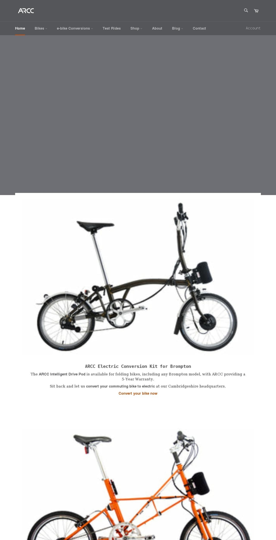 Ultrafade Speed version Shopify theme site example arccbikes.com