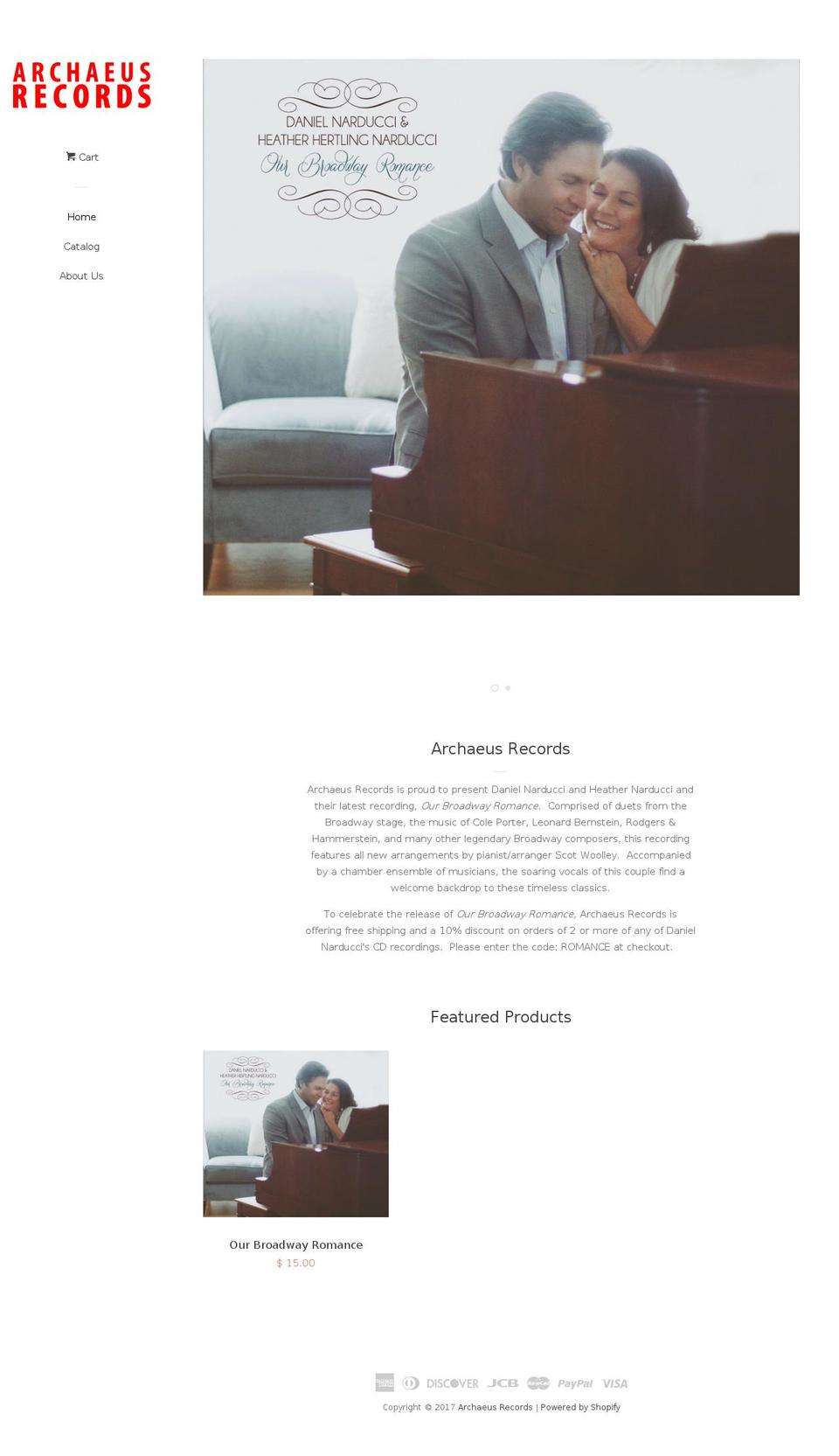archaeusrecords.com shopify website screenshot