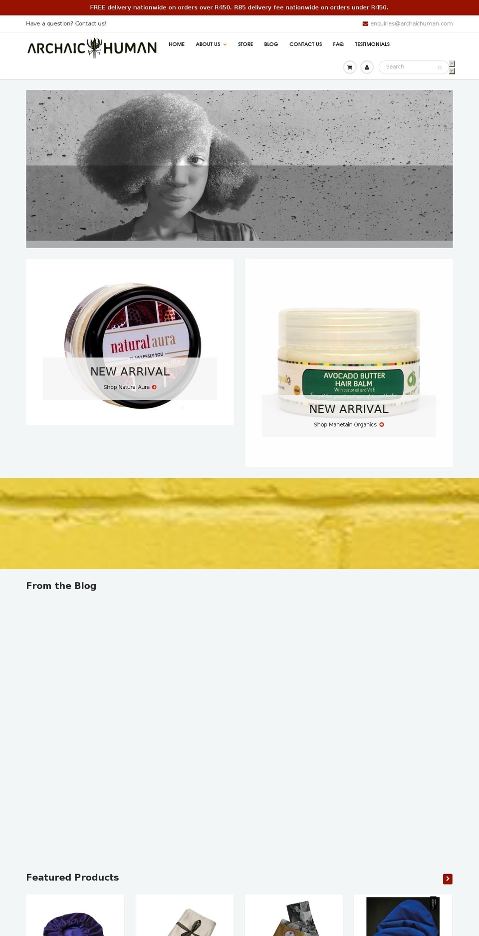 archaichuman.com shopify website screenshot