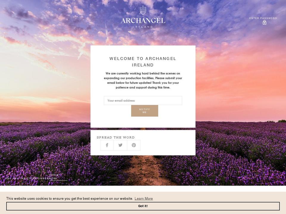 archangelireland.com shopify website screenshot