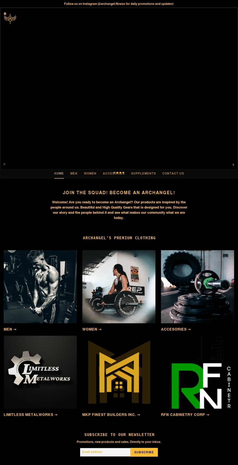 archangelsapparel.com shopify website screenshot