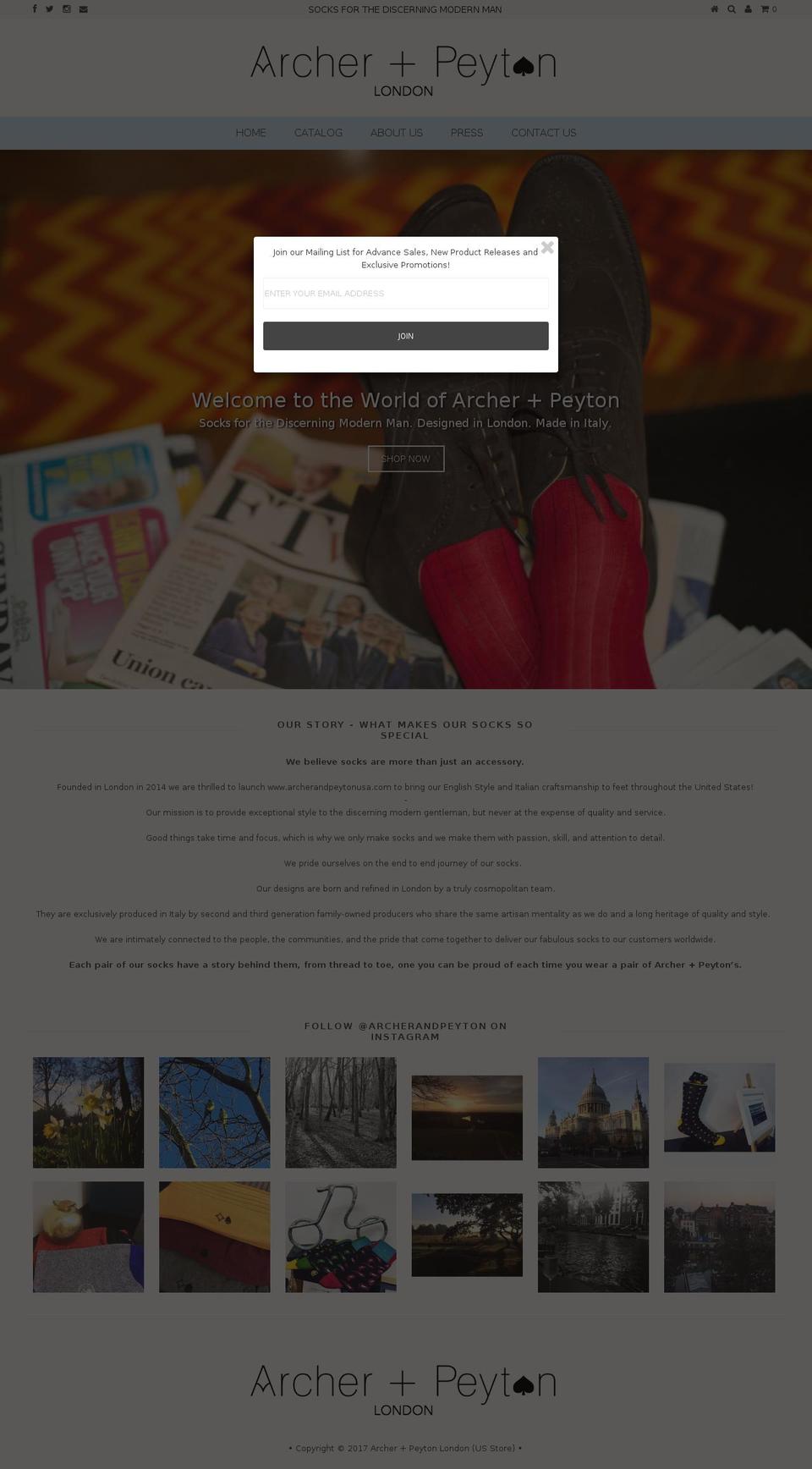 archerandpeytonusa.com shopify website screenshot