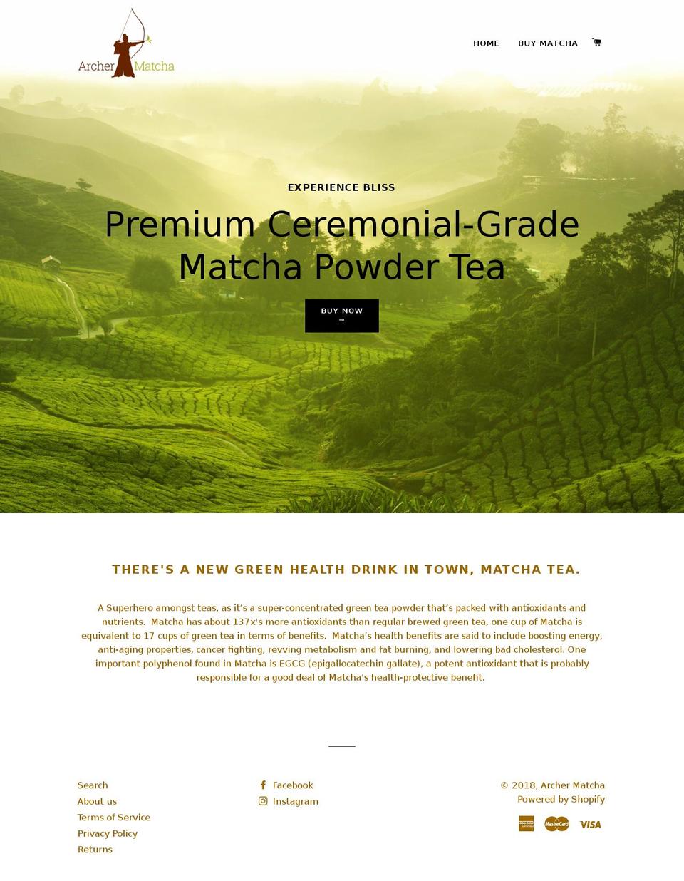 archermatcha.com shopify website screenshot