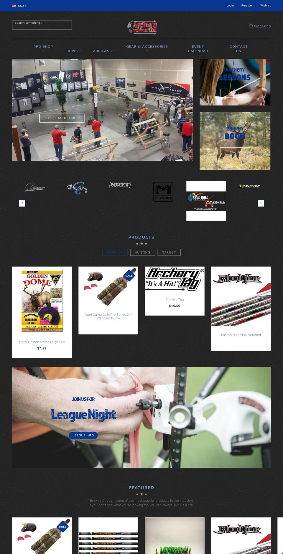 archeryworld.info shopify website screenshot