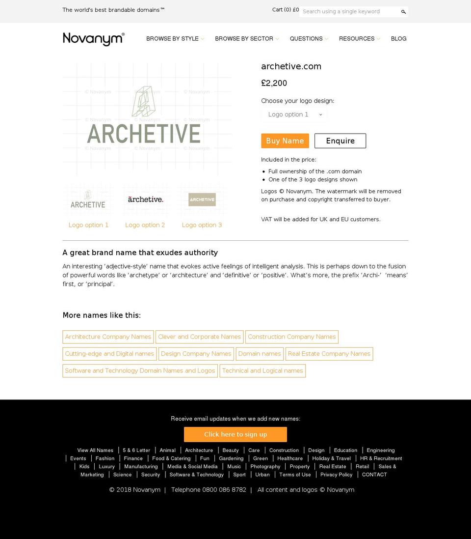 archetive.com — Shopify storefront screenshot