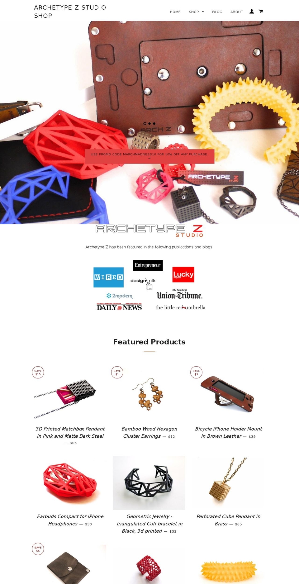 archetypez.com shopify website screenshot