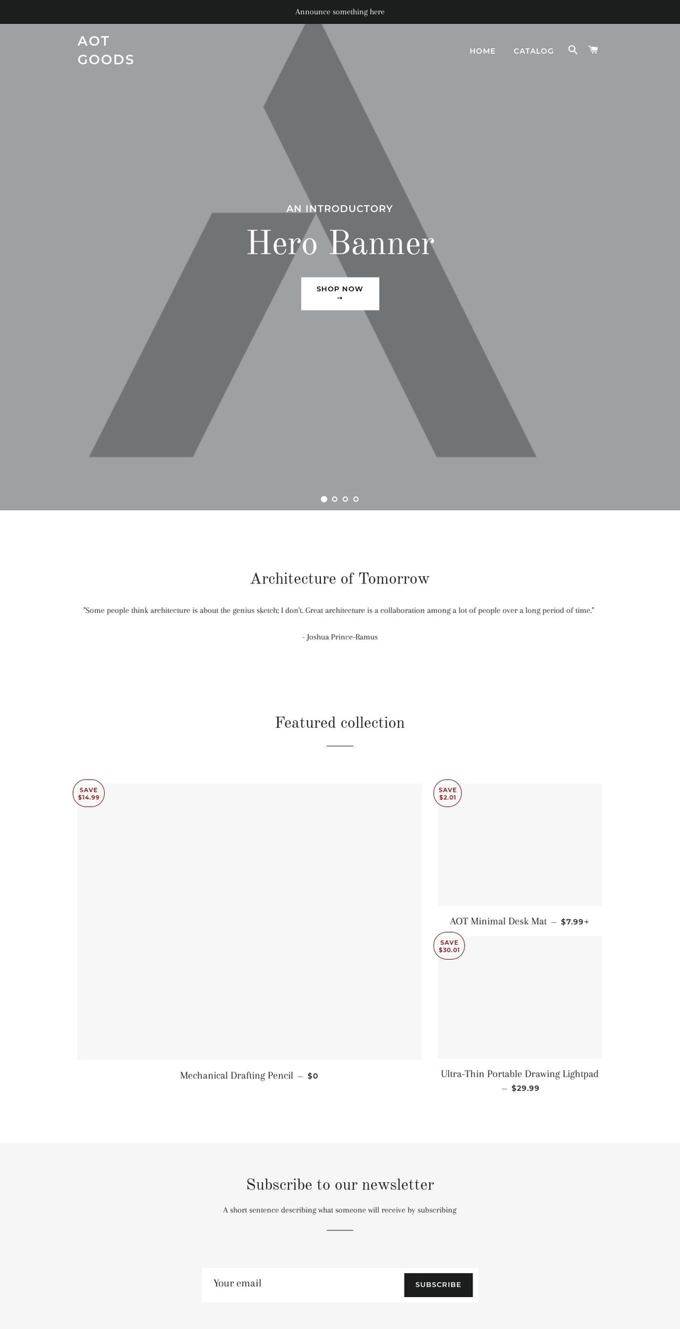 archgoods.com — Shopify storefront screenshot
