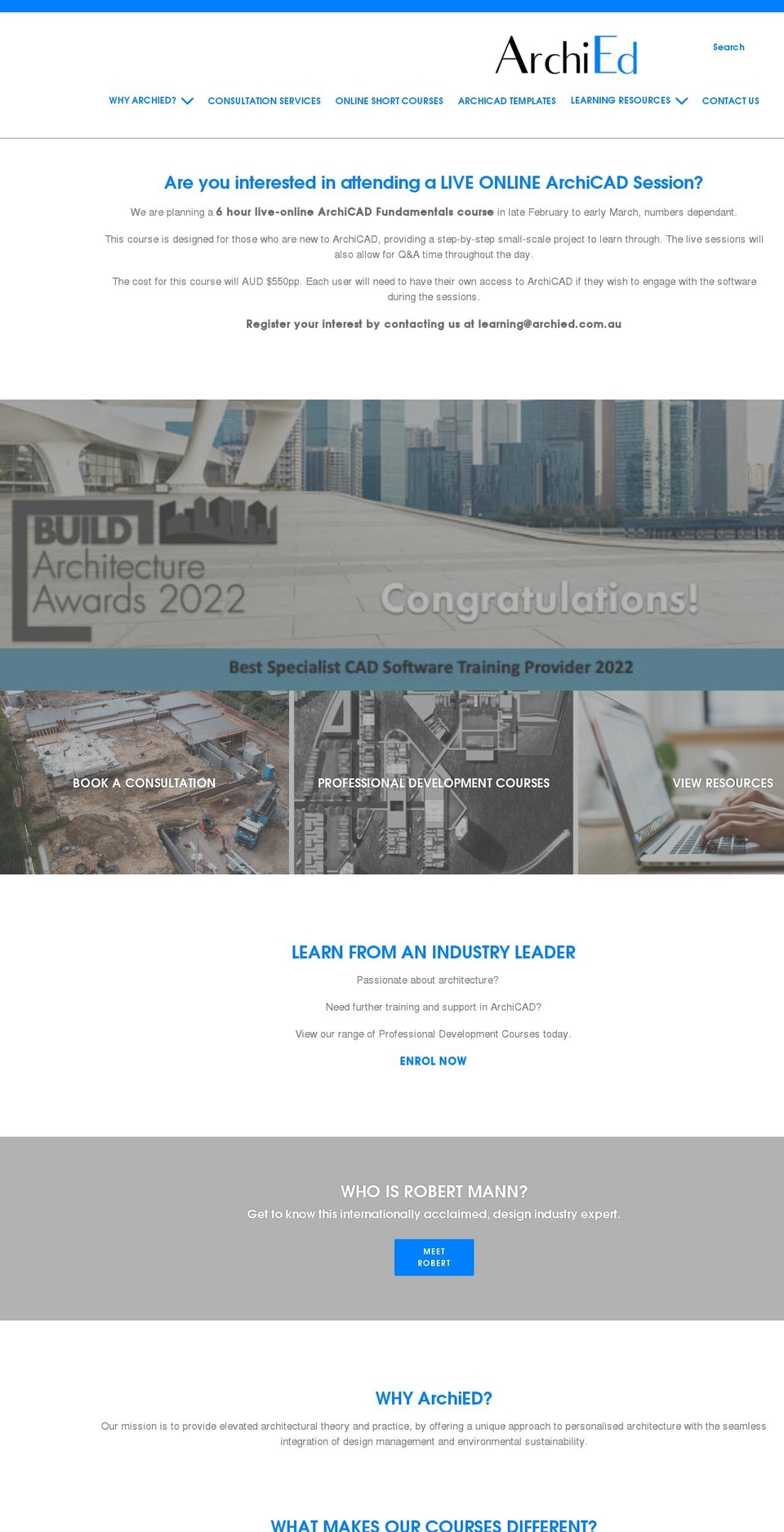 archi-ed.com.au shopify website screenshot