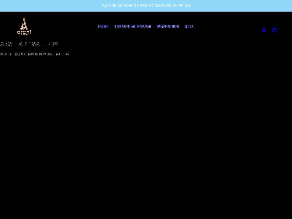 archiartgallery.com shopify website screenshot