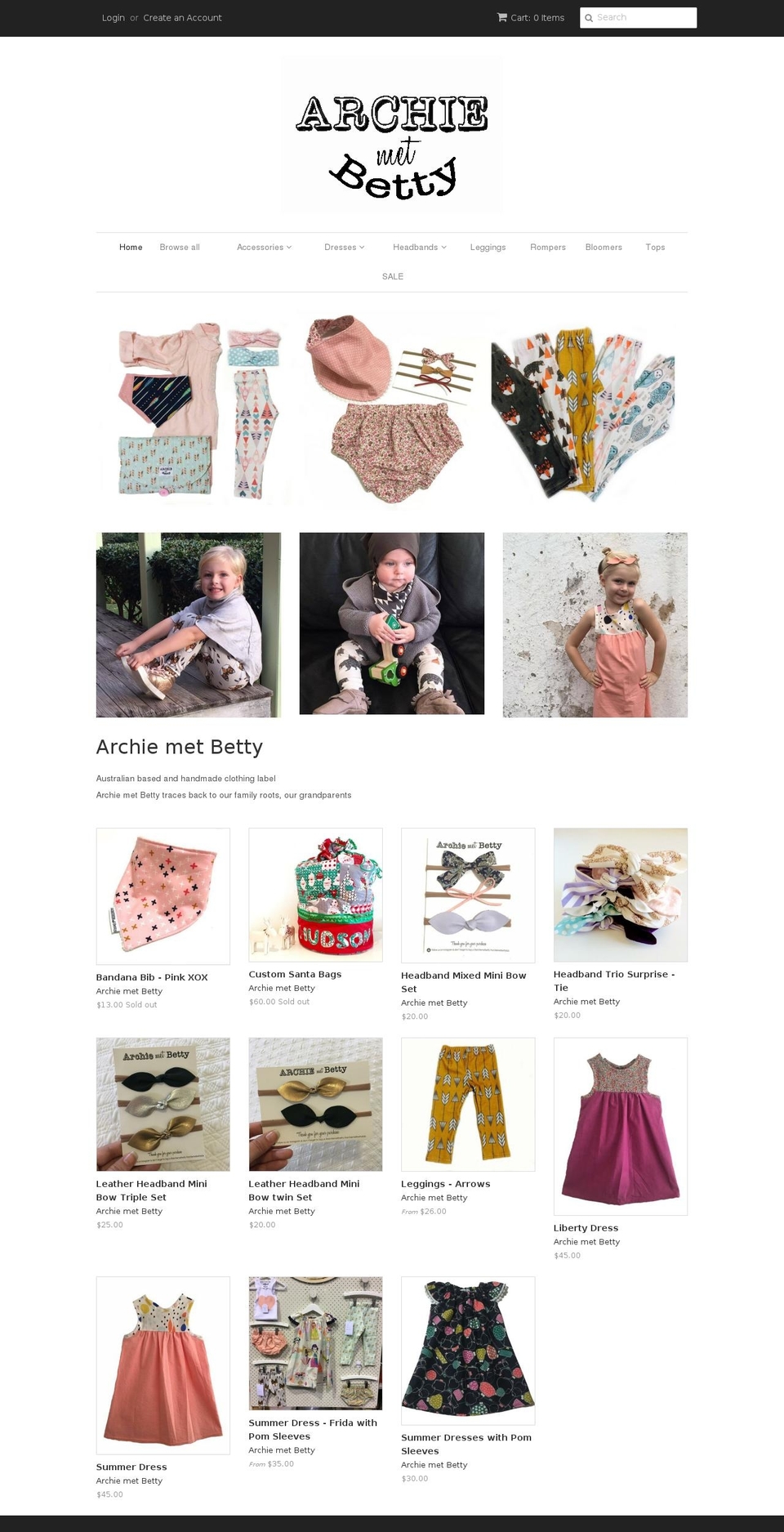 archiemetbetty.com shopify website screenshot