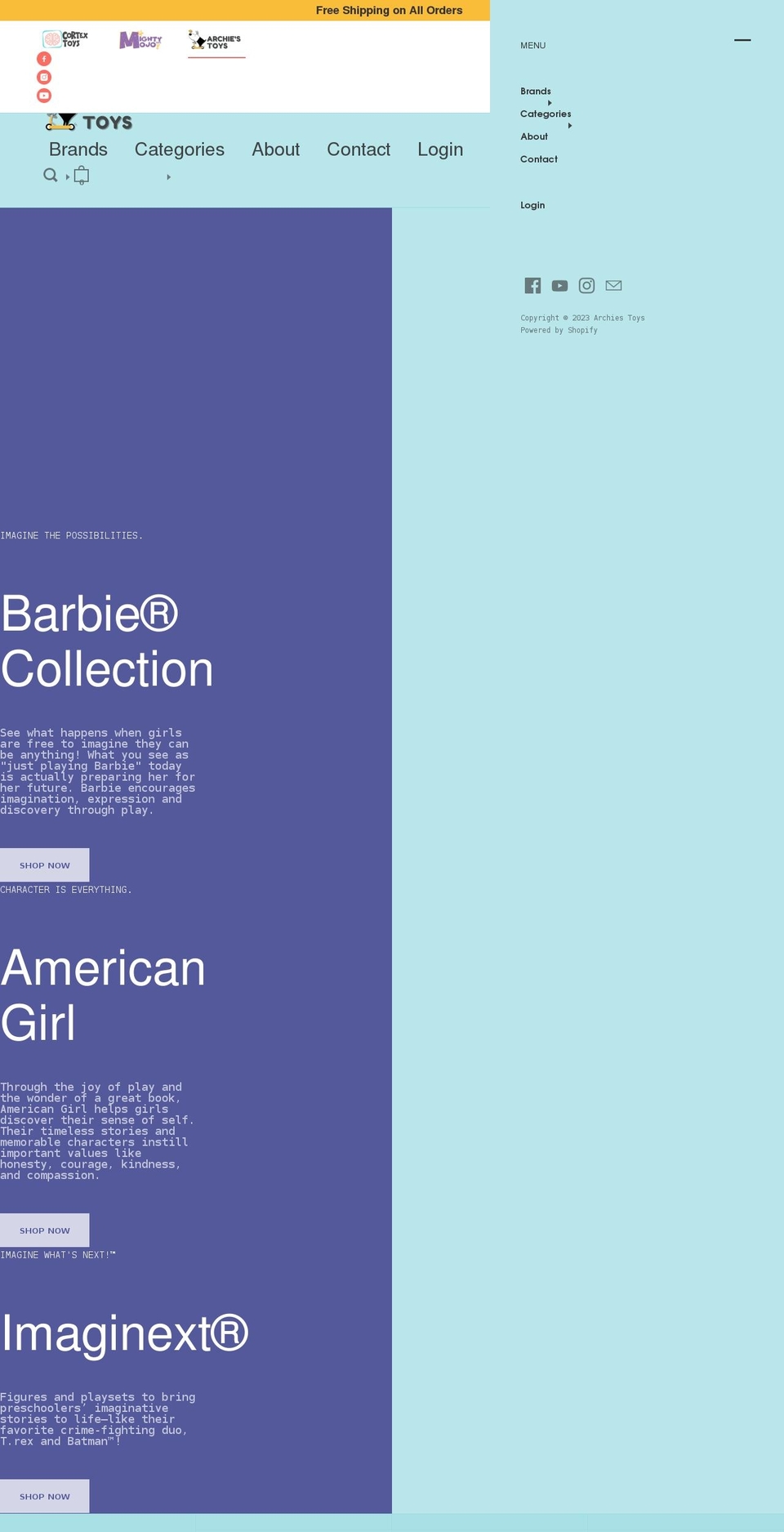 archiestoys.com shopify website screenshot