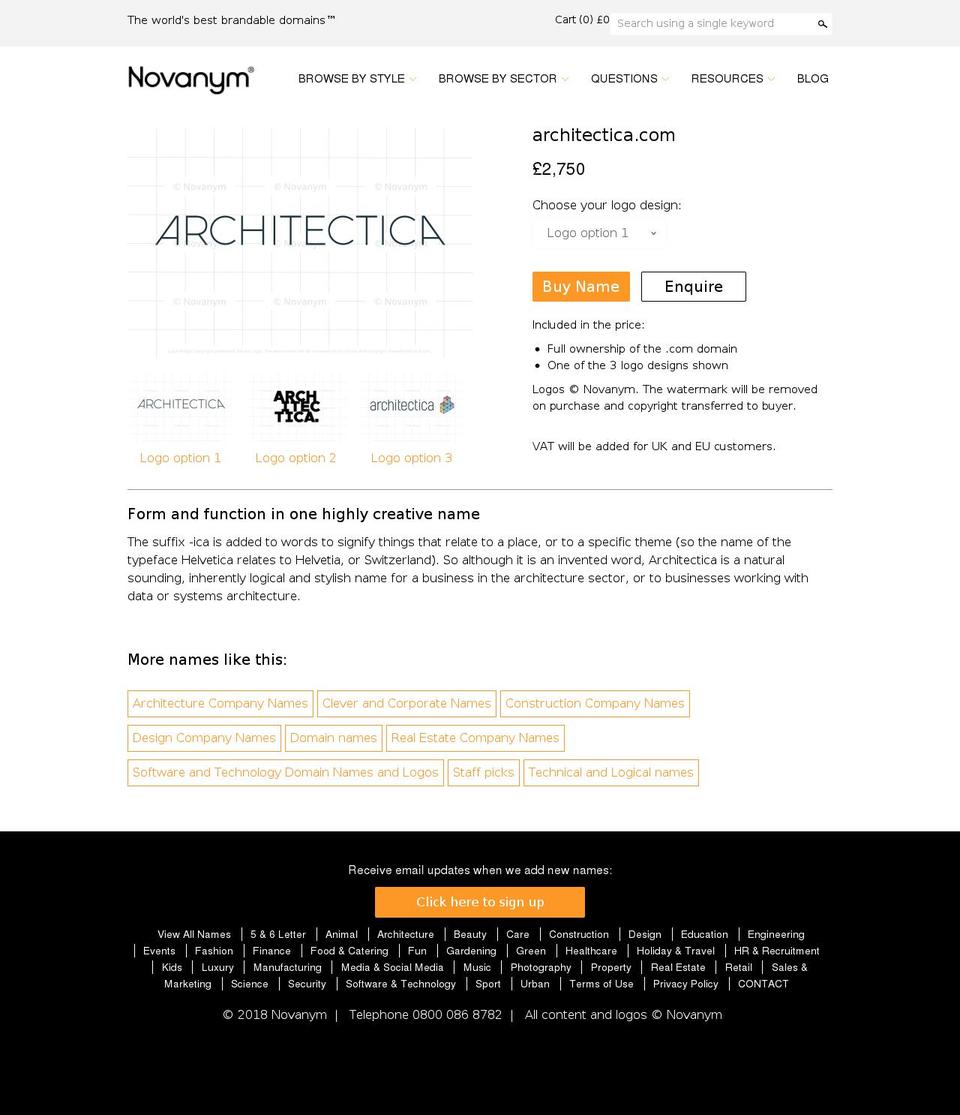 architectica.com shopify website screenshot