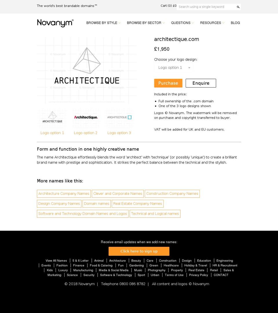 LIVE + Wishlist Email Shopify theme site example architectique.com