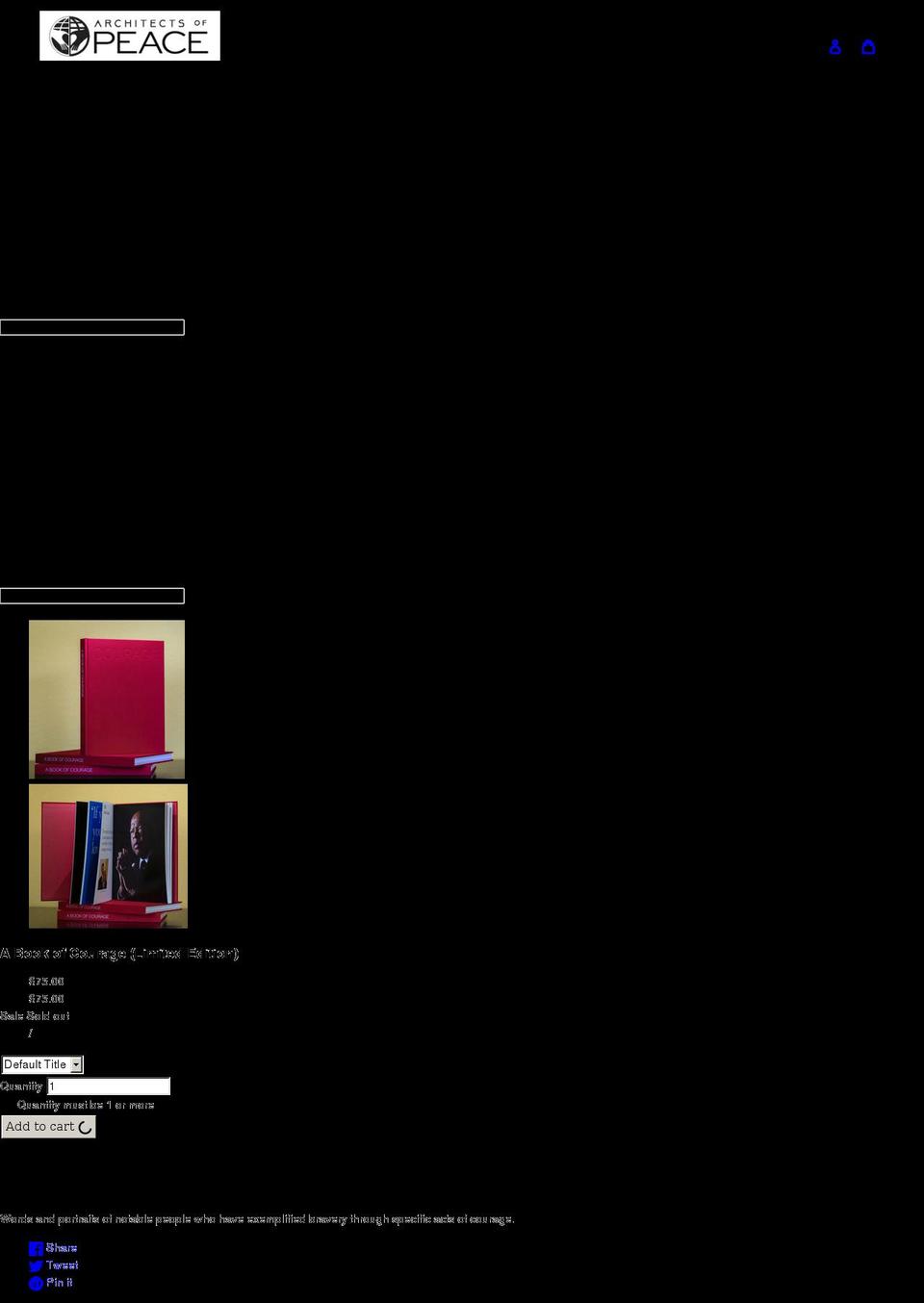 architects-of-peace-foundation.myshopify.com shopify website screenshot