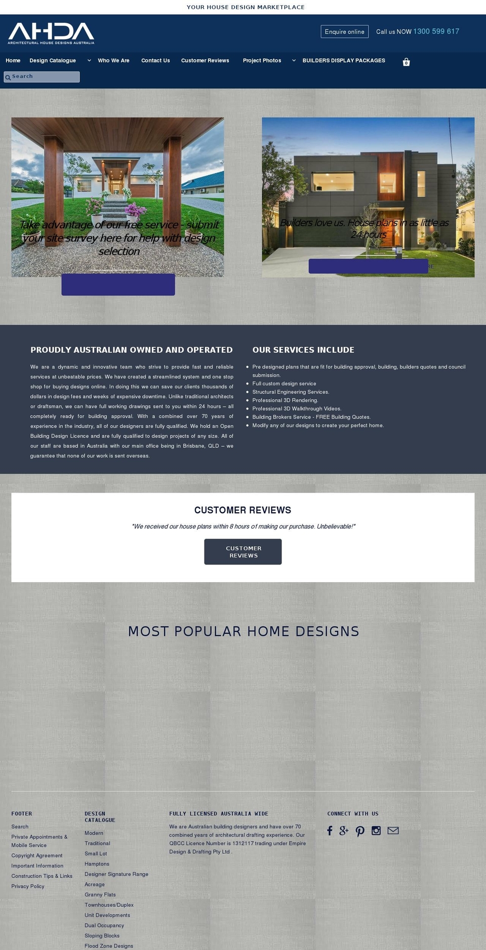 architecturalhousedesignsaustralia.com.au shopify website screenshot