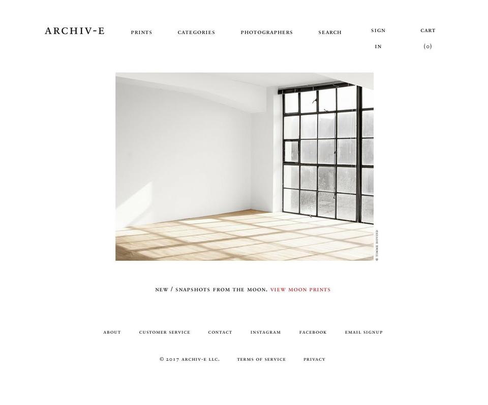 archiv-e.com shopify website screenshot