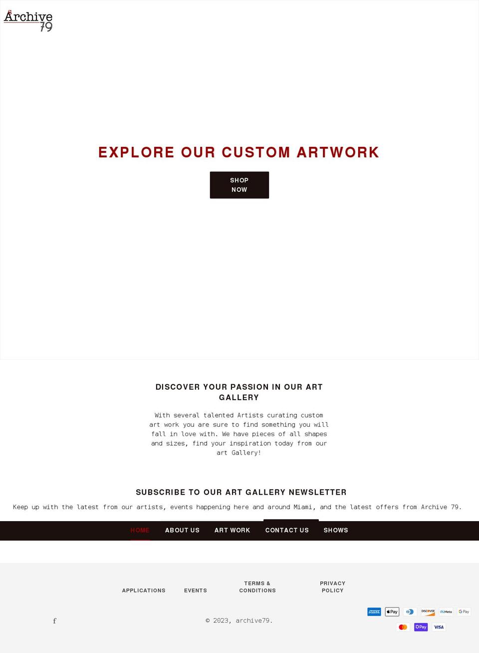 archive-79.com shopify website screenshot