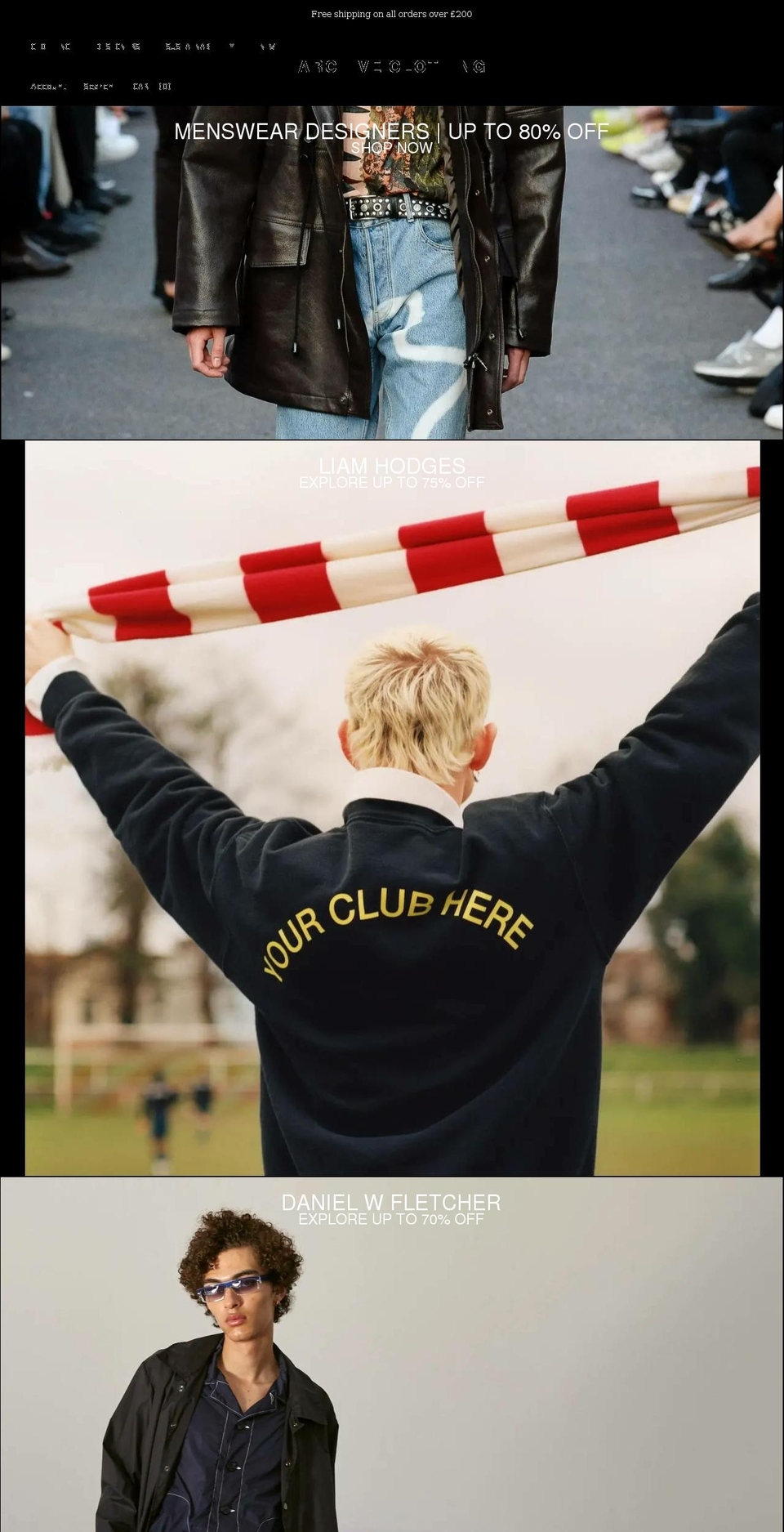 archive-clothing.com shopify website screenshot