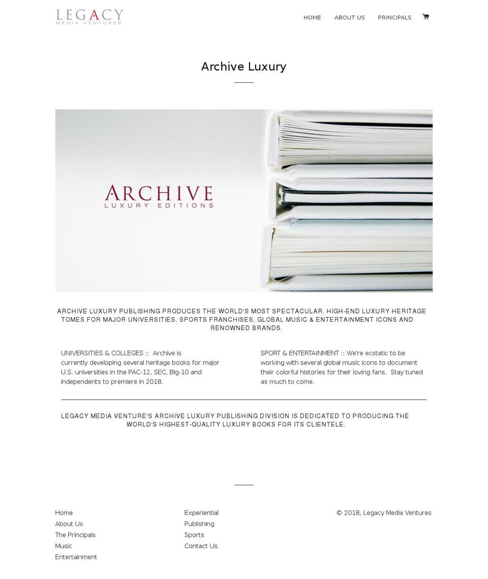 archiveluxury.com — Shopify storefront screenshot