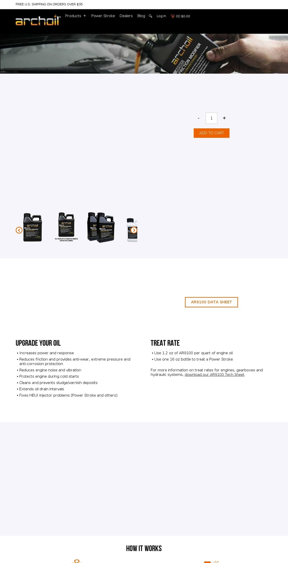 Archoil MASTER Shopify theme site example archoilfrictionmodifier.com