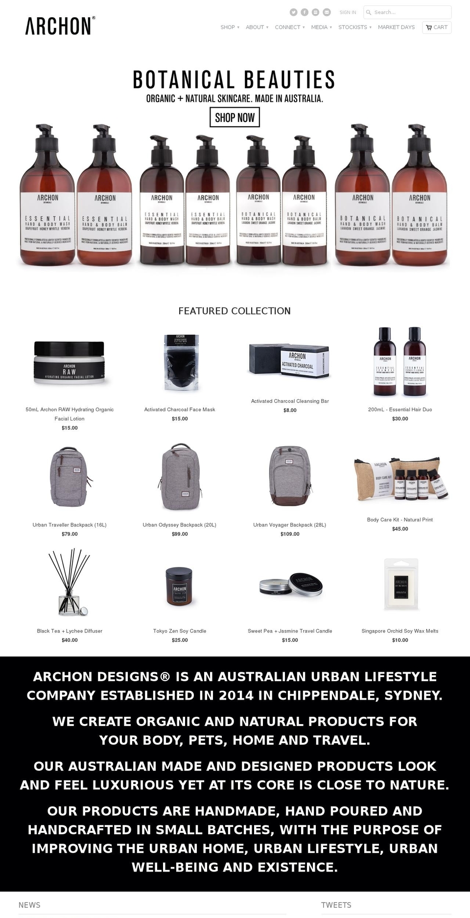 archondesigns.com shopify website screenshot