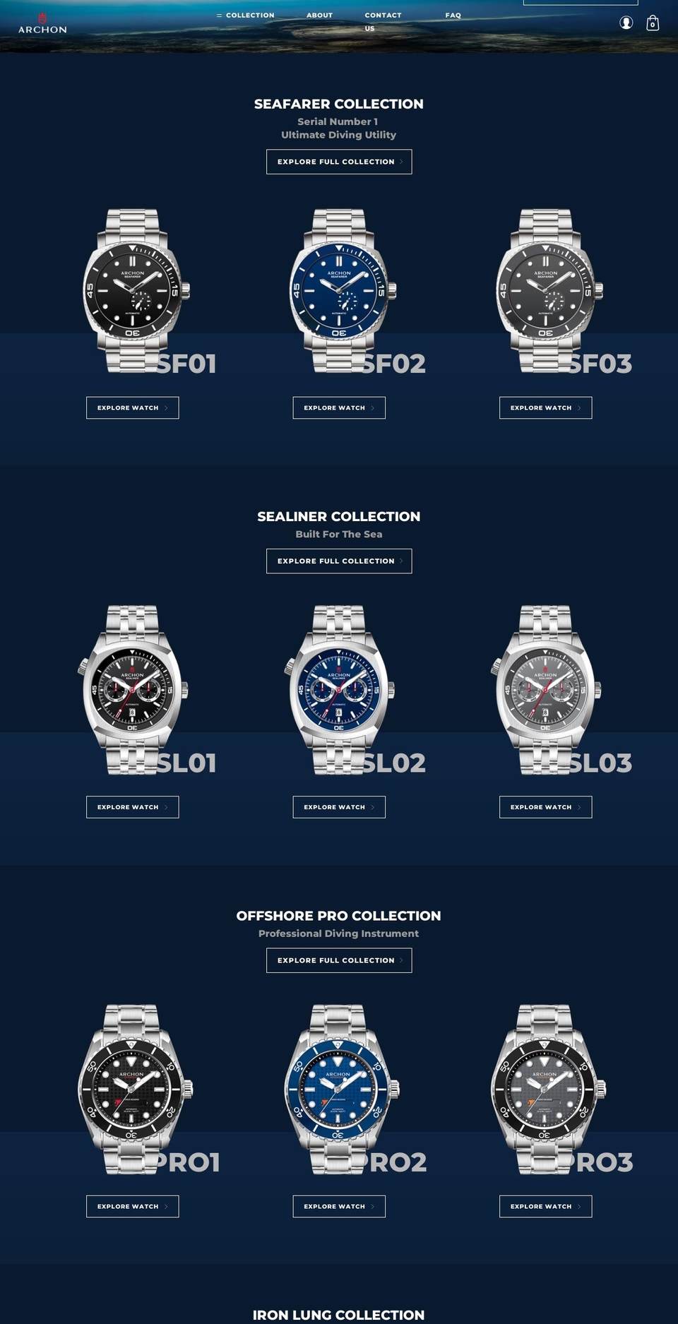 archonwatches.com shopify website screenshot