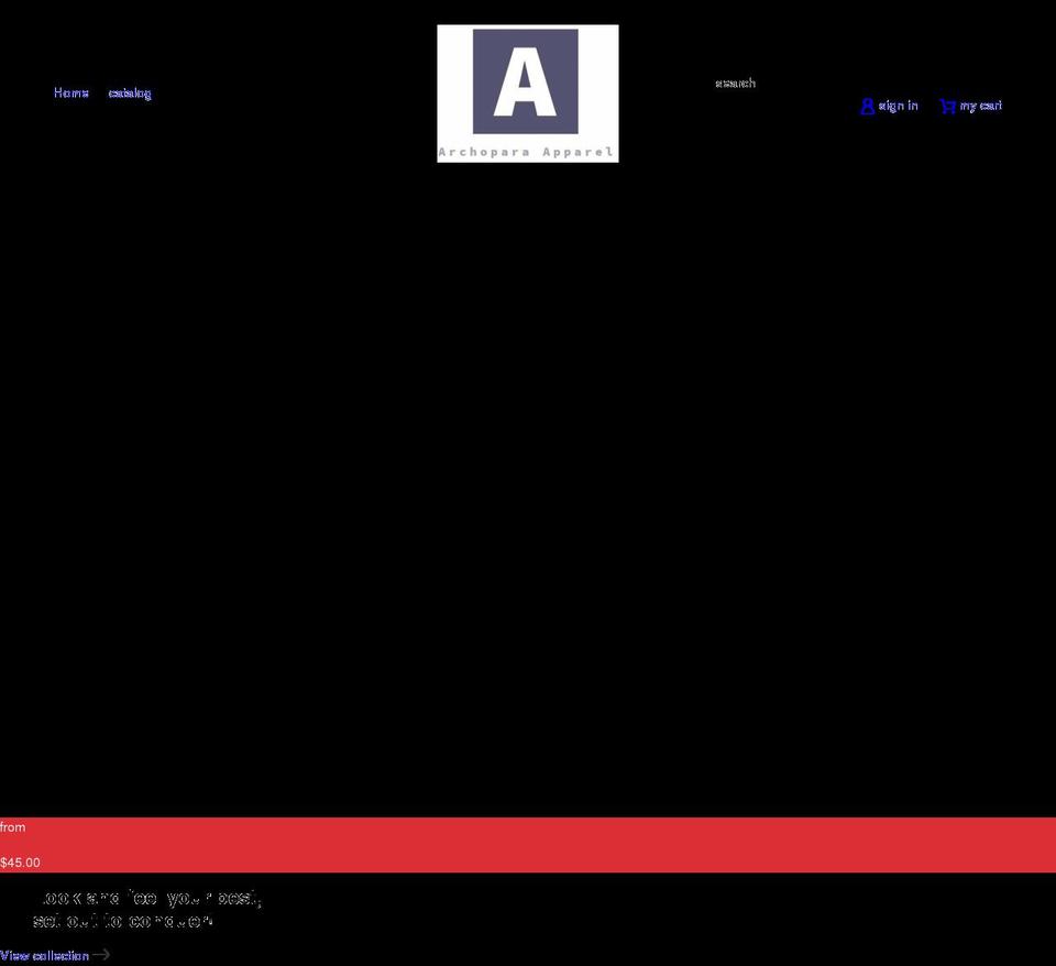 archoparaapparel.com shopify website screenshot