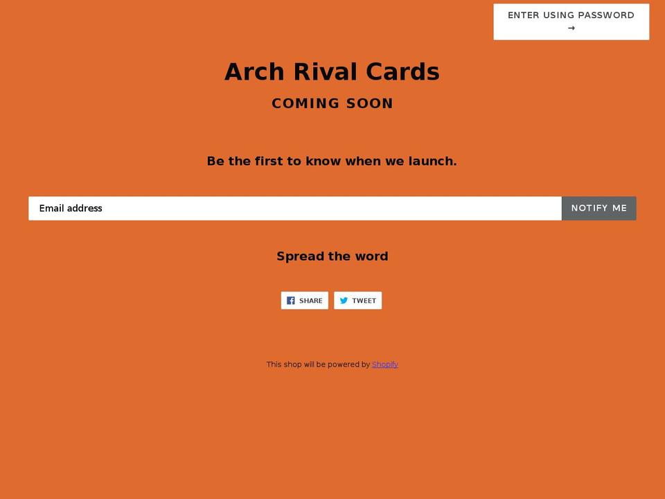 archrivalcards.com — Shopify storefront screenshot