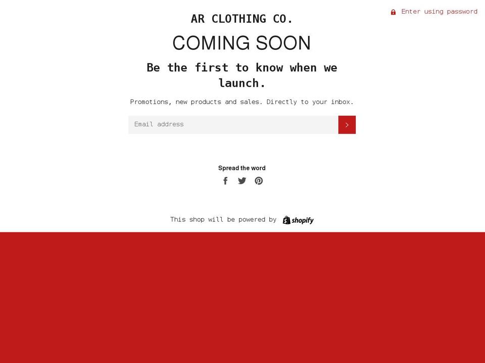 Work in Progress Shopify theme site example arclothingco.com