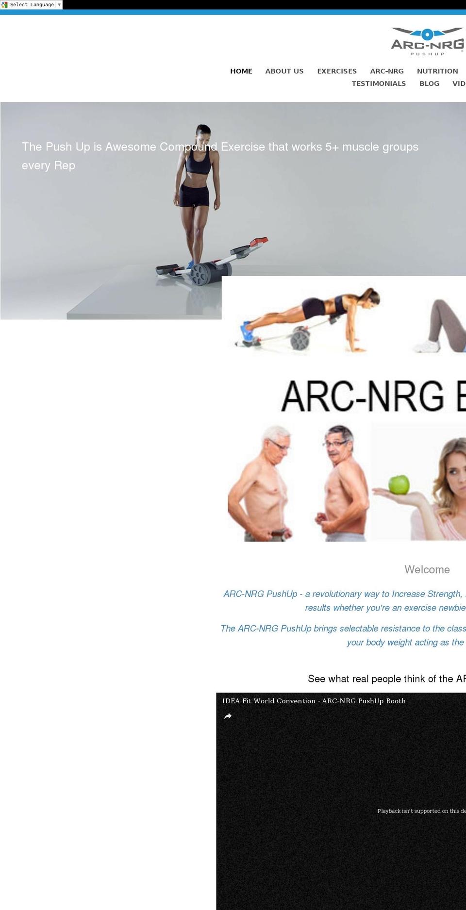 arcnrg.com shopify website screenshot