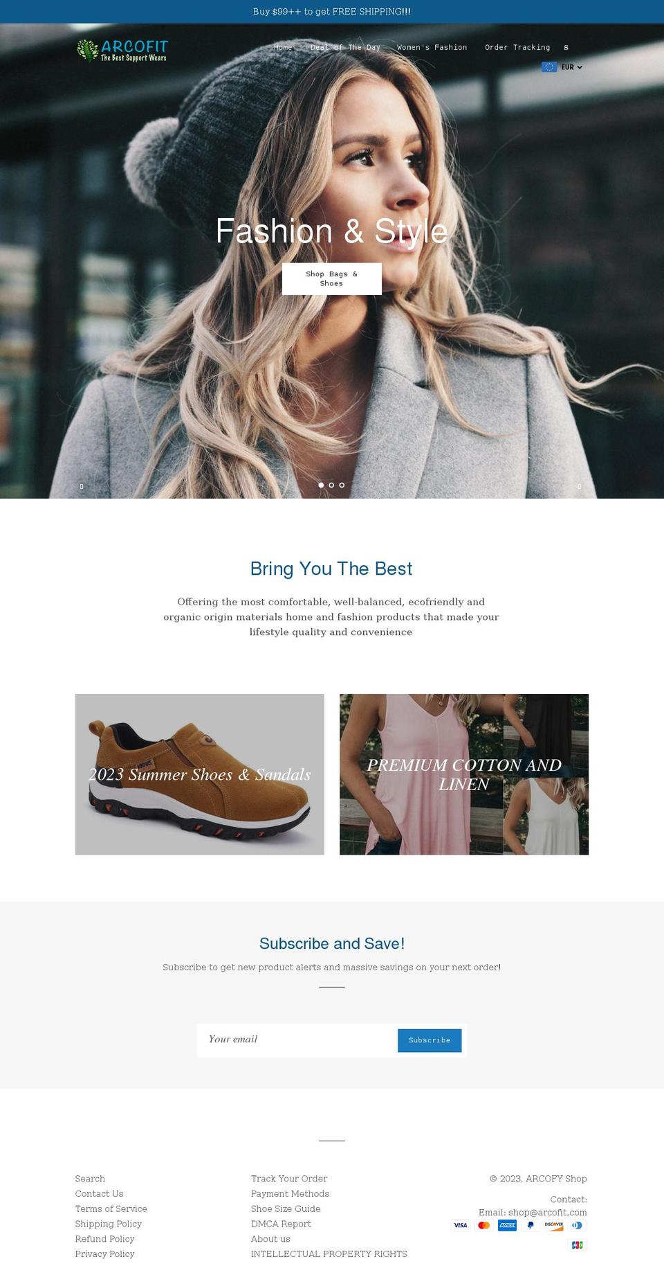 arcofit.com shopify website screenshot