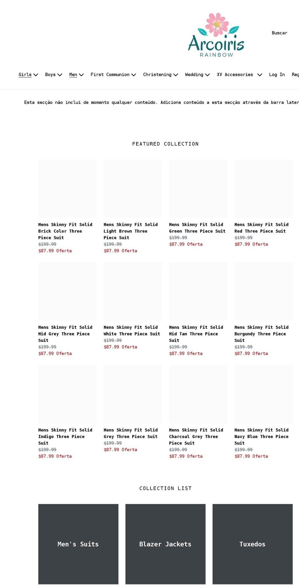 arcoirisrainbow.com shopify website screenshot