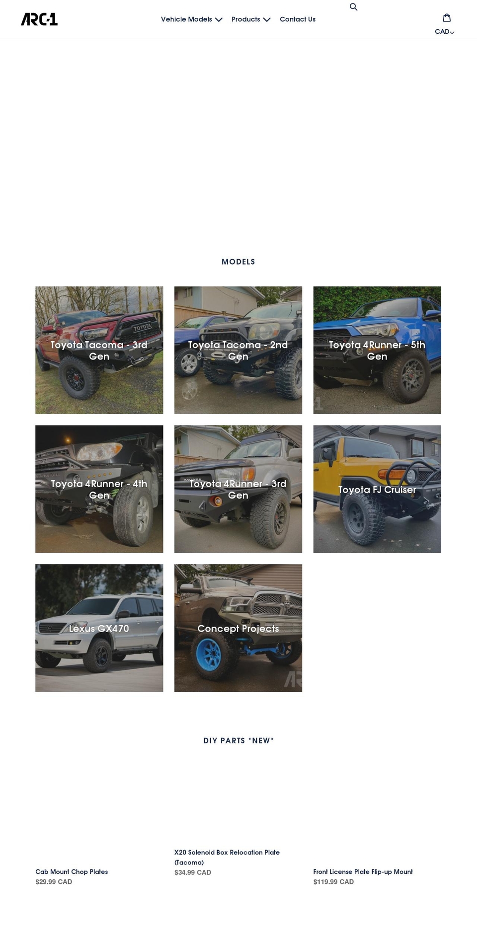 arconeindustries.com shopify website screenshot