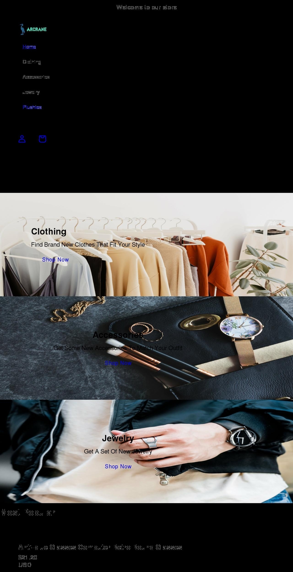 arcranes.com shopify website screenshot