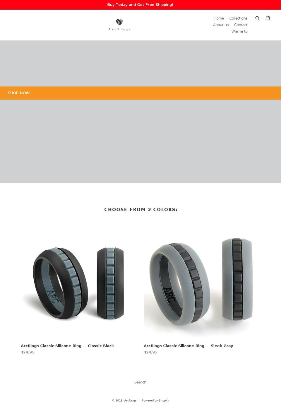 arcrings.com shopify website screenshot