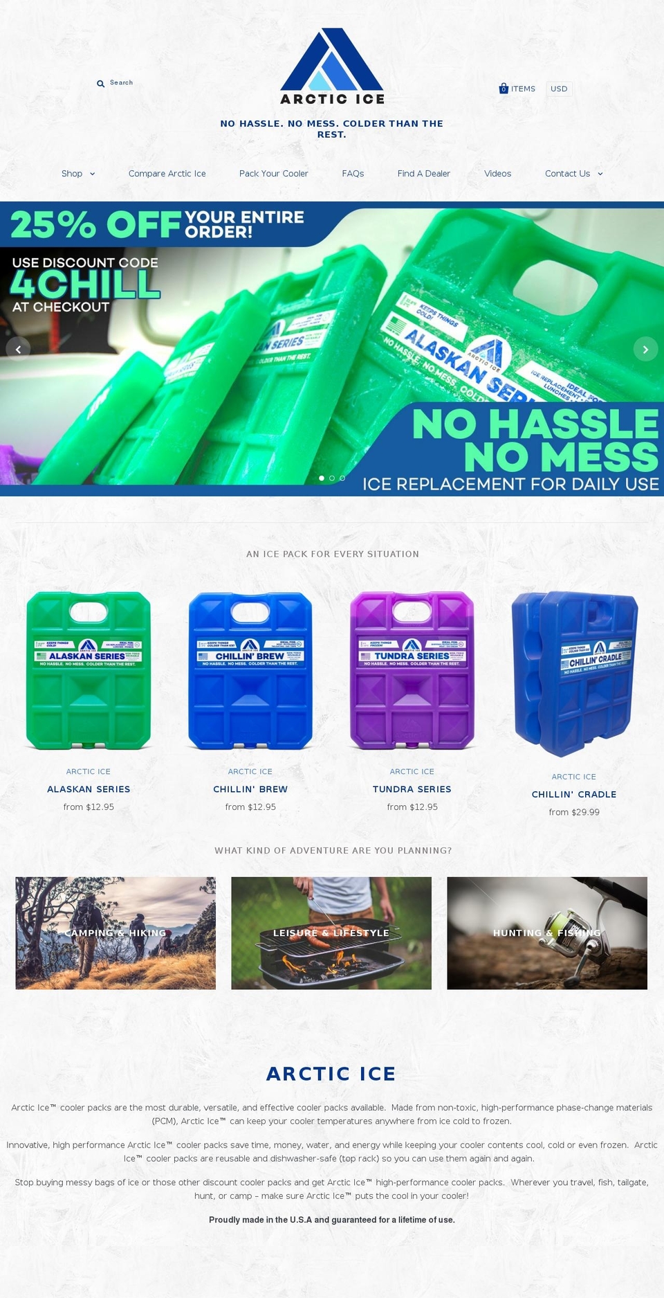 arctic-ice.com — Shopify storefront screenshot