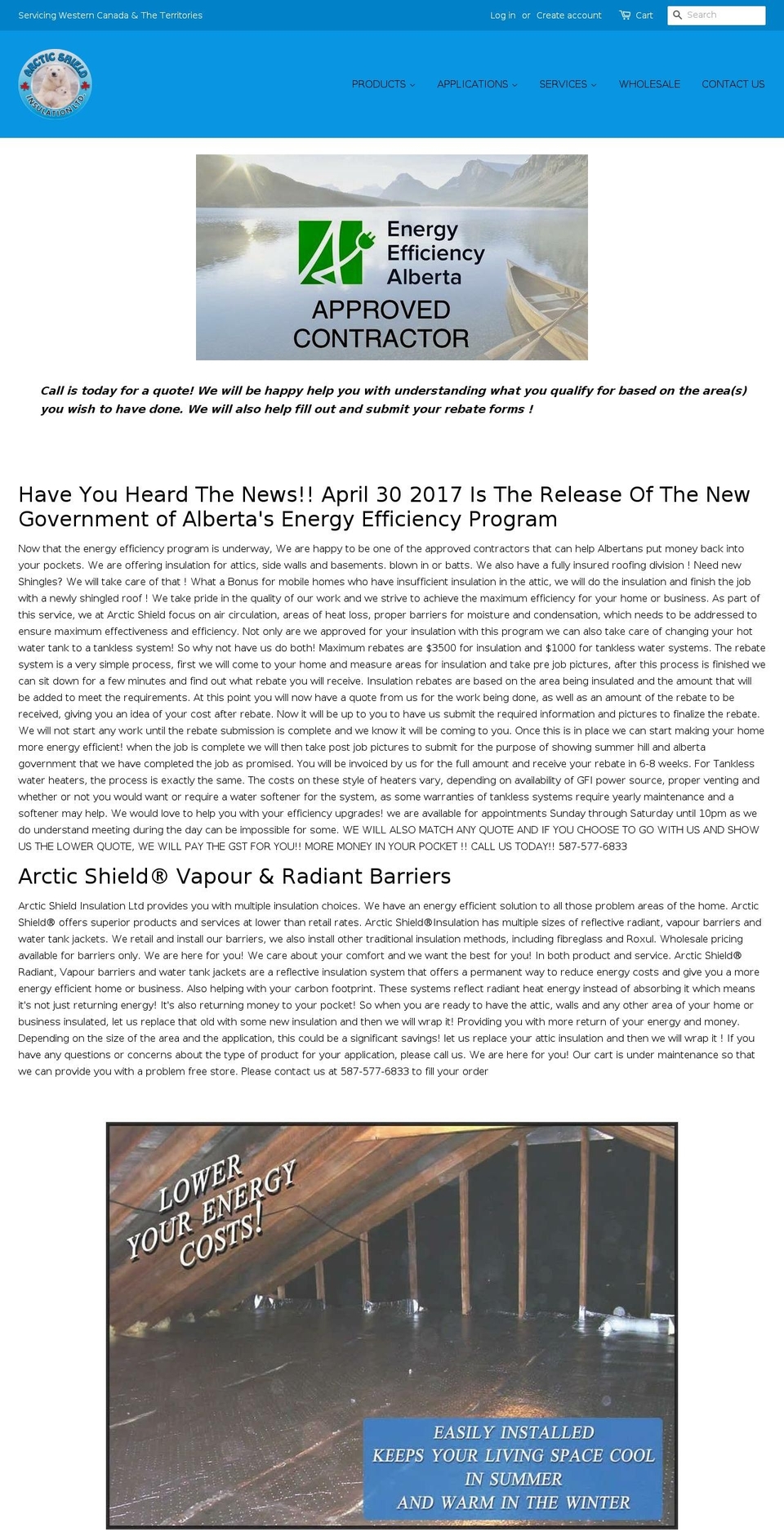 arctic-shield.com — Shopify storefront screenshot