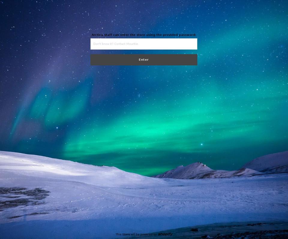 arcticaice.com shopify website screenshot