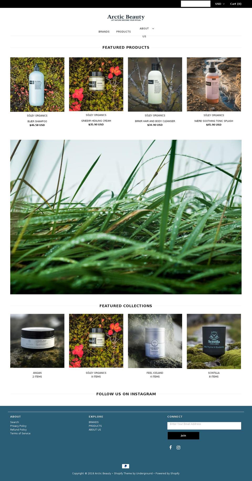 arcticbeauty.com — Shopify storefront screenshot