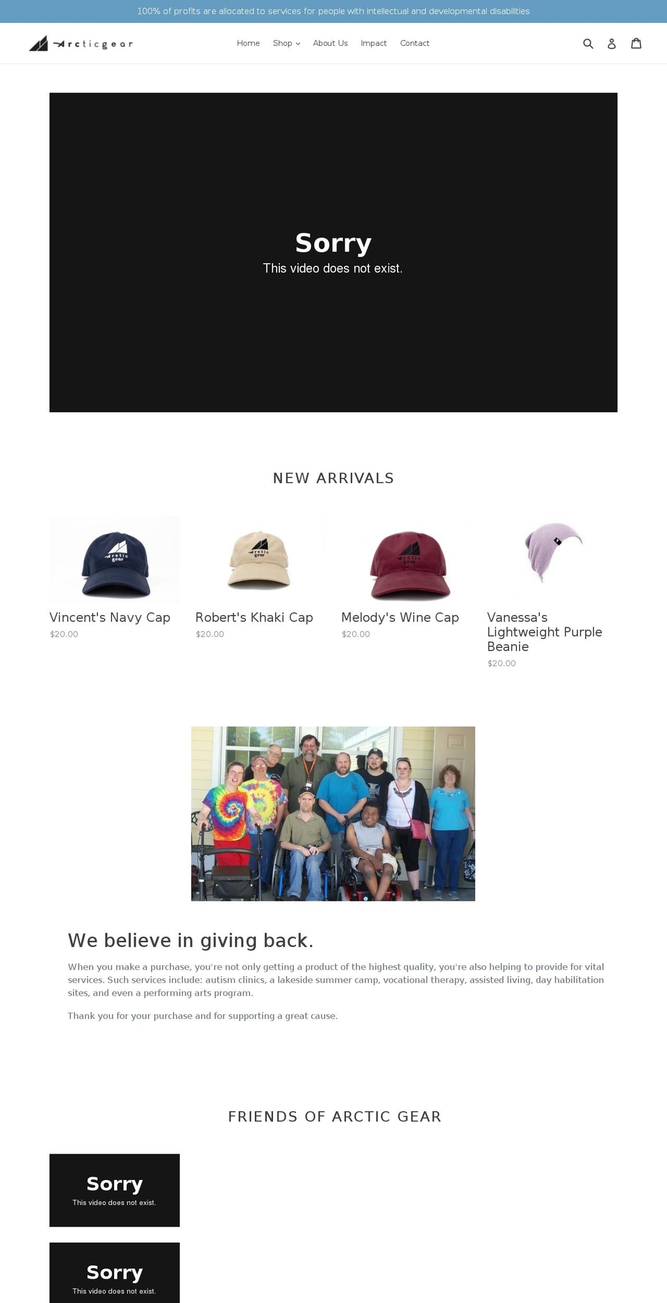 arcticgear.org shopify website screenshot