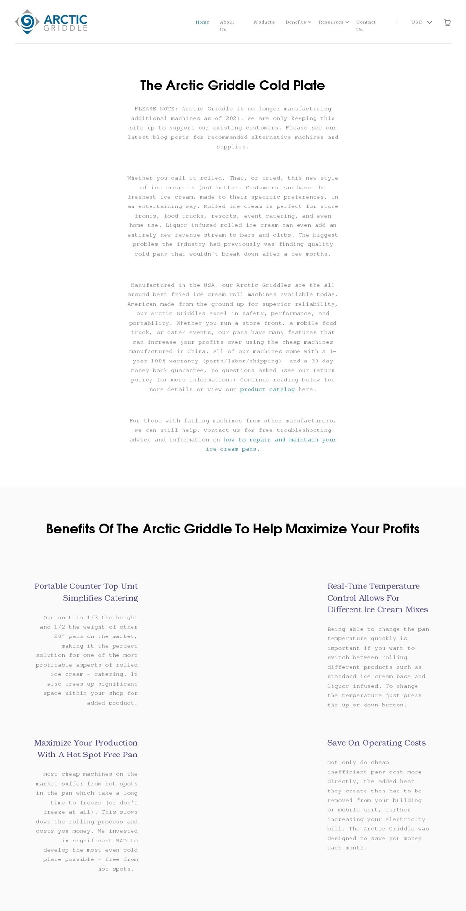 arcticgriddle.com — Shopify storefront screenshot
