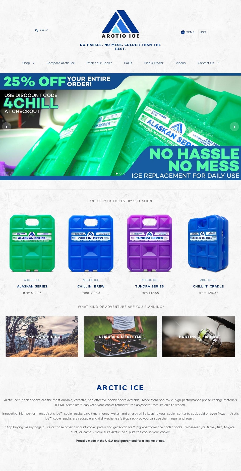 arcticicellc.com — Shopify storefront screenshot