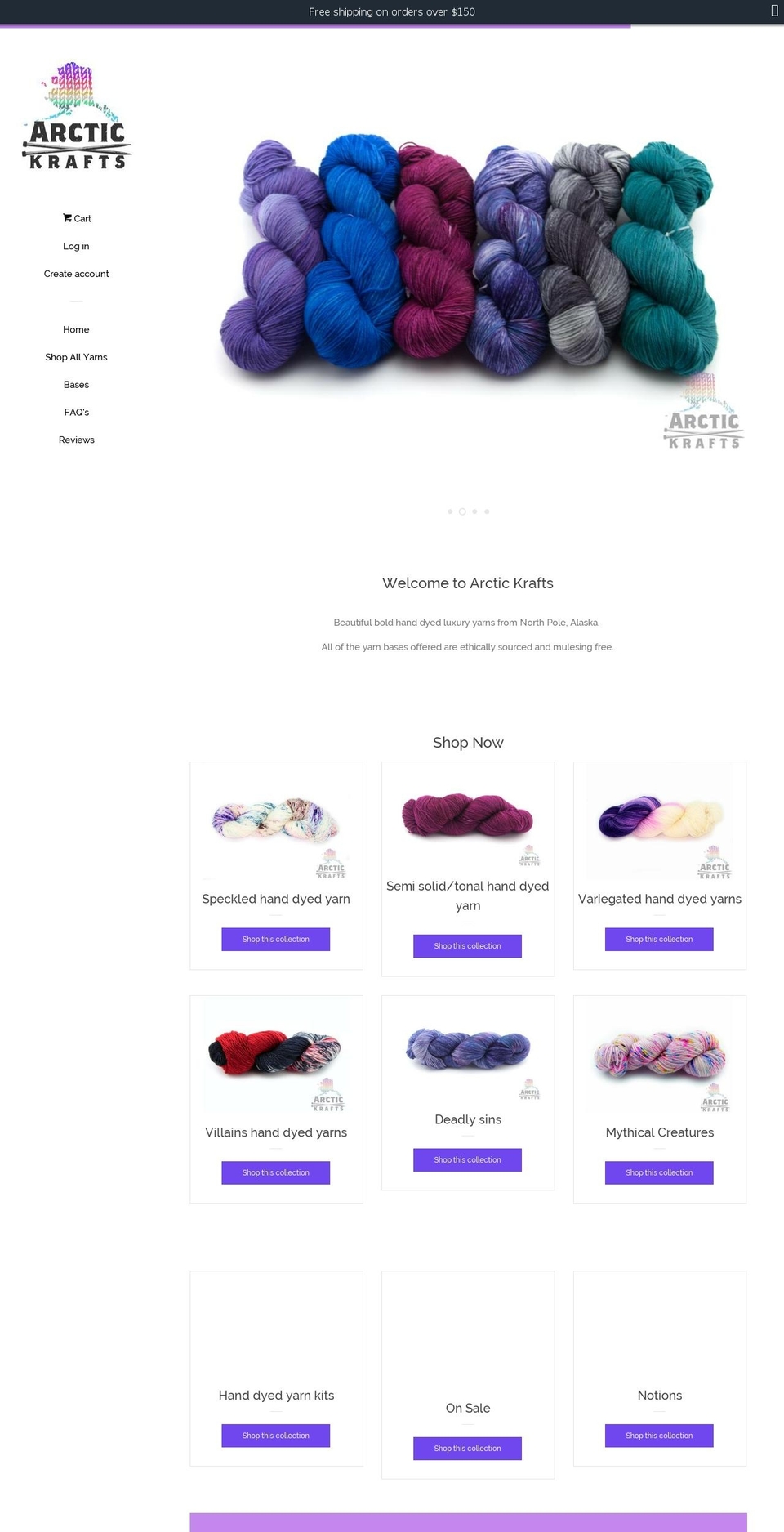 arctickrafts.com — Shopify storefront screenshot