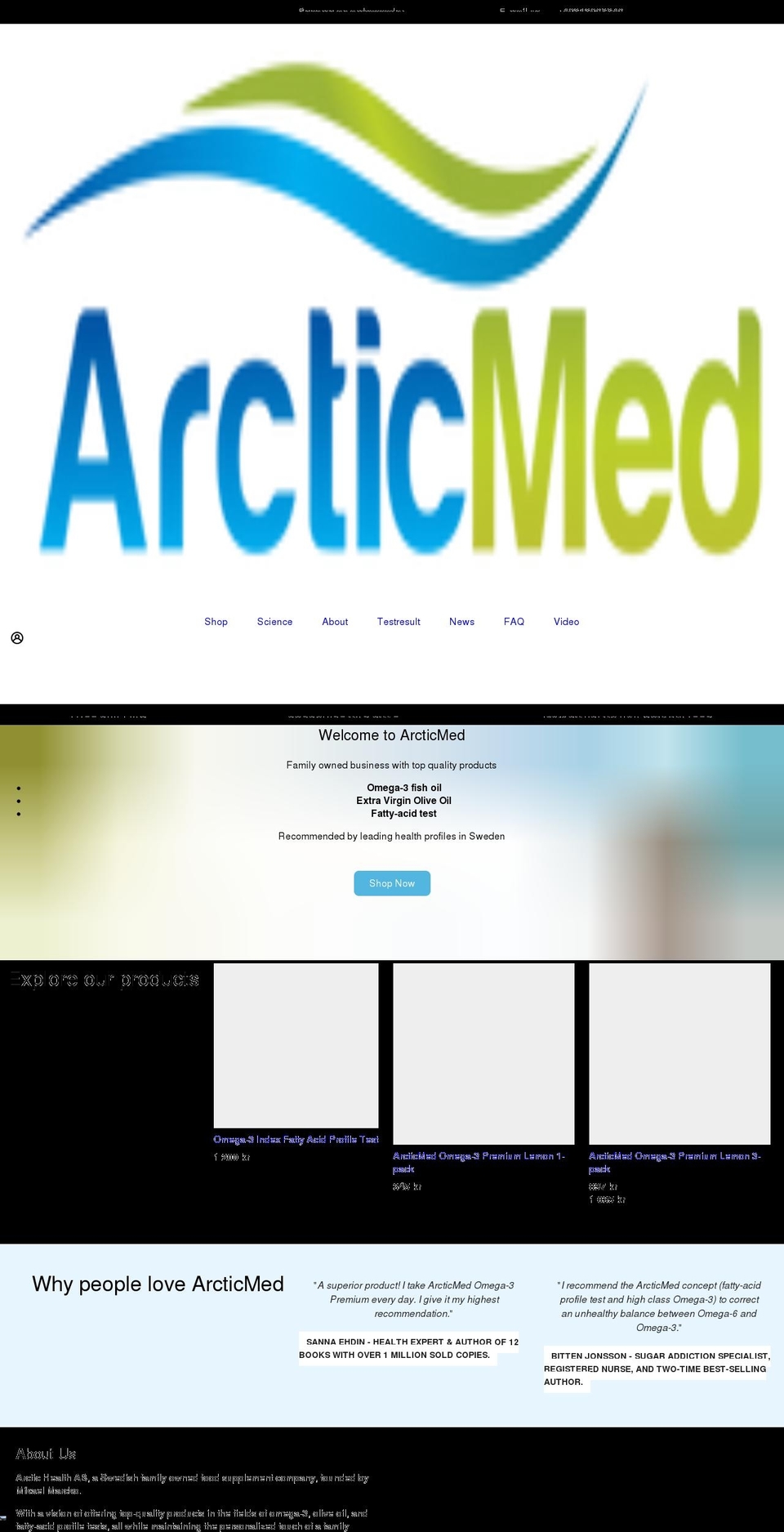 arcticmed.com shopify website screenshot